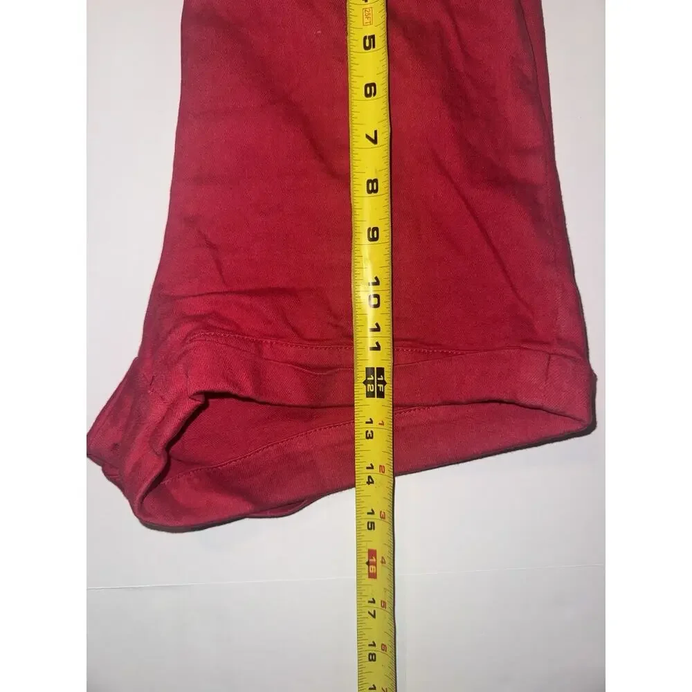 Cooperative Red High Rise Shorts Womens Size 6 Zip Back Stretch - Picture 6 of 6